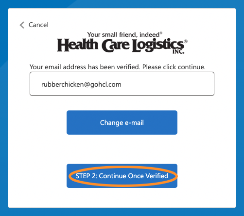 Register Step 4 Continue Once Verified