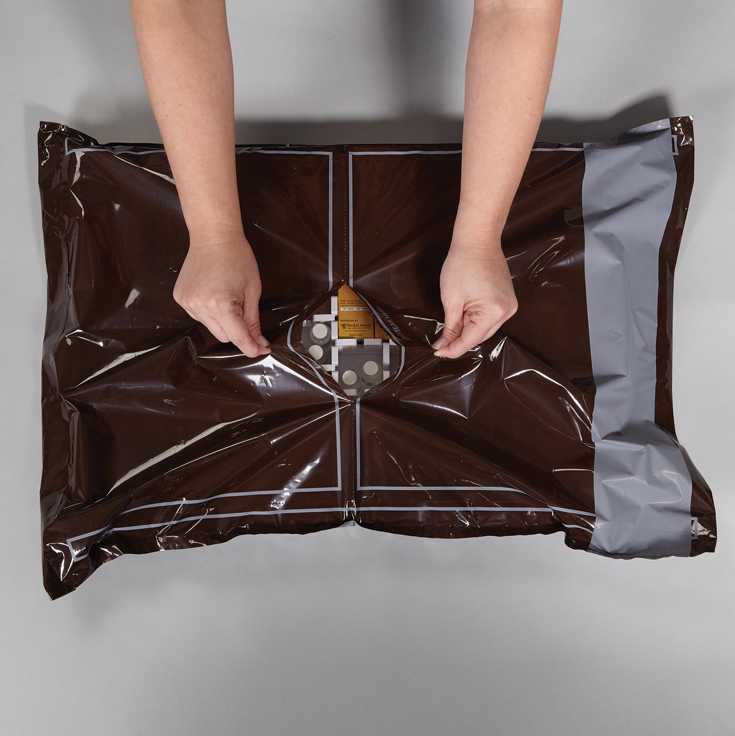 Amber Security Bags with Highlighted H Perforations for Full-Size