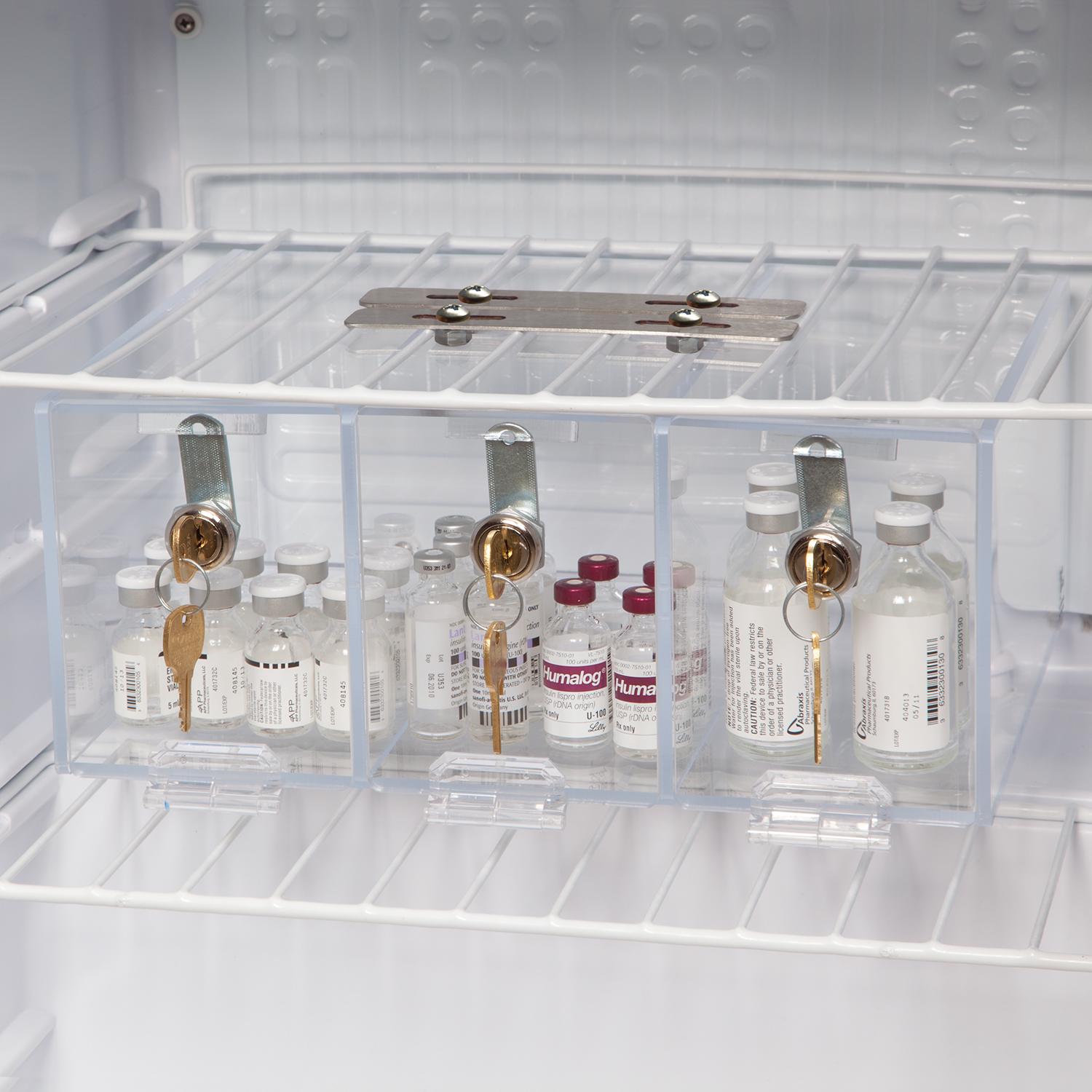 HCL® Three-Compartment Refrigerator Box, Key Lock - 18798 - Health