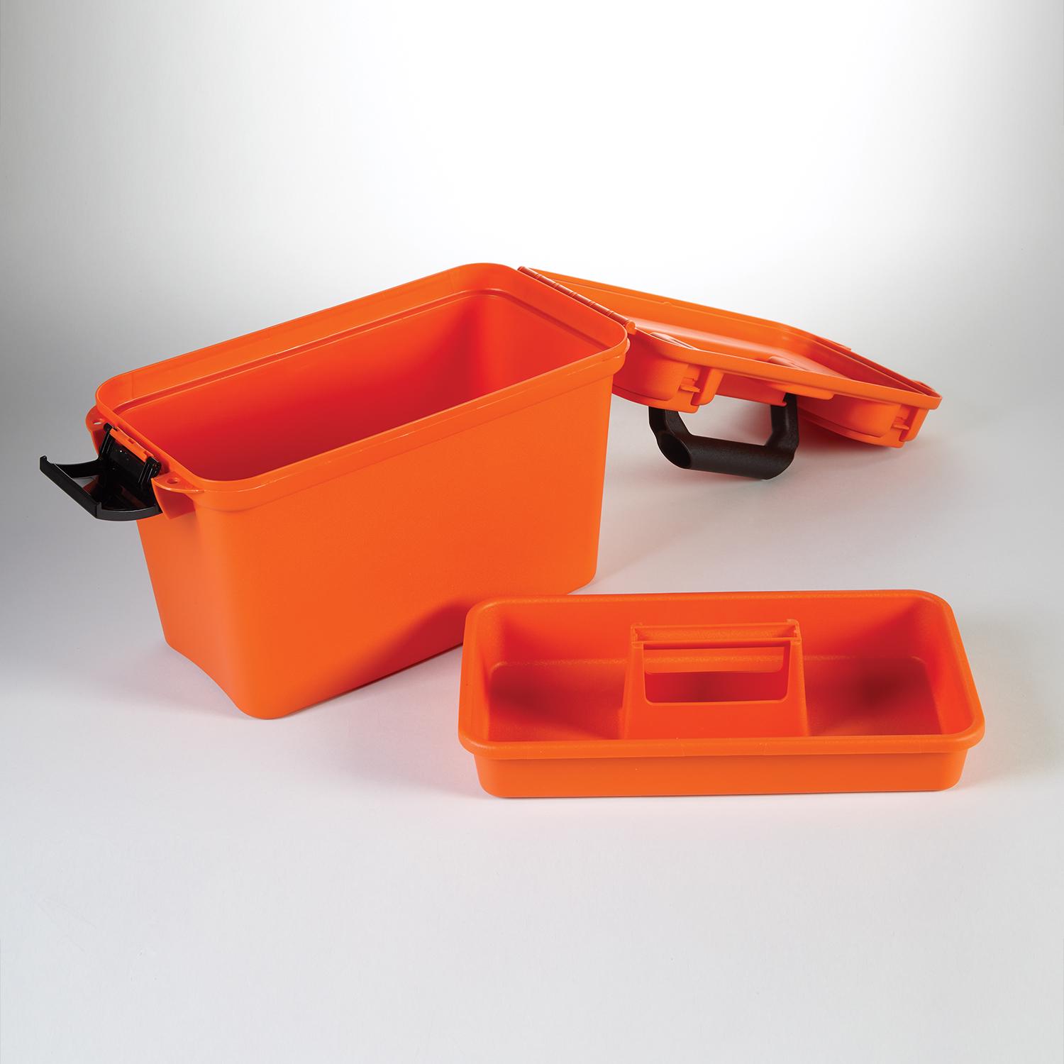 Emergency Box with Removable Tray, Hinged Lid, 15x10x8 - 6403