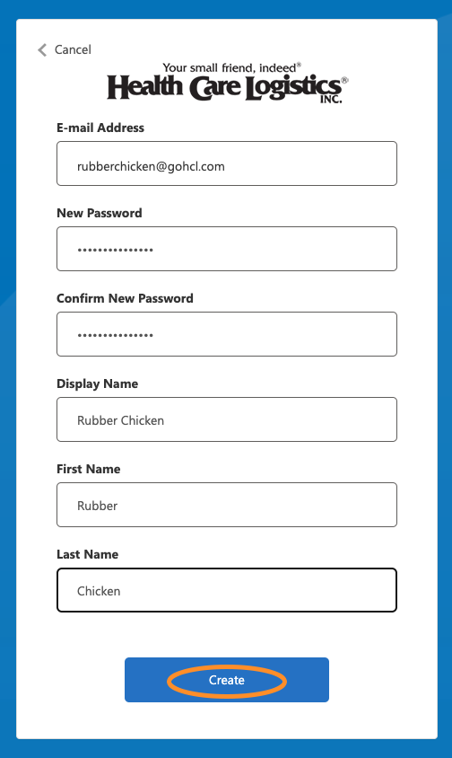 Register Step 6 Create