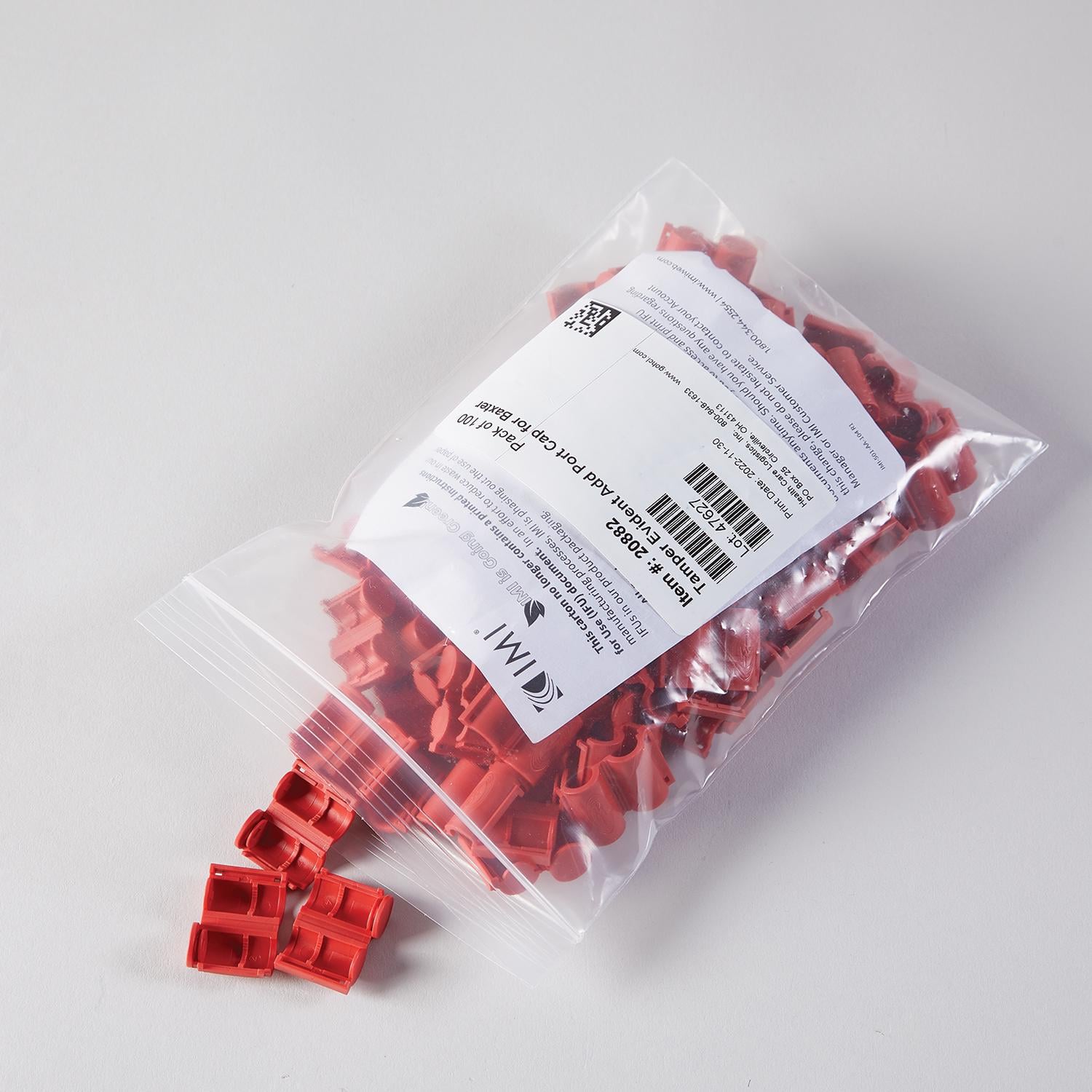 Tamper-Evident Add-Port Caps for Baxter IV Bags - 20882 - Health