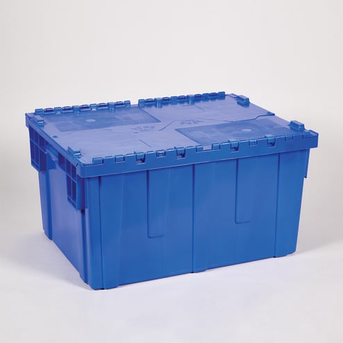 Hinged Lid Transfer Box, Dark Blue - 5532B - Health Care Logistics®