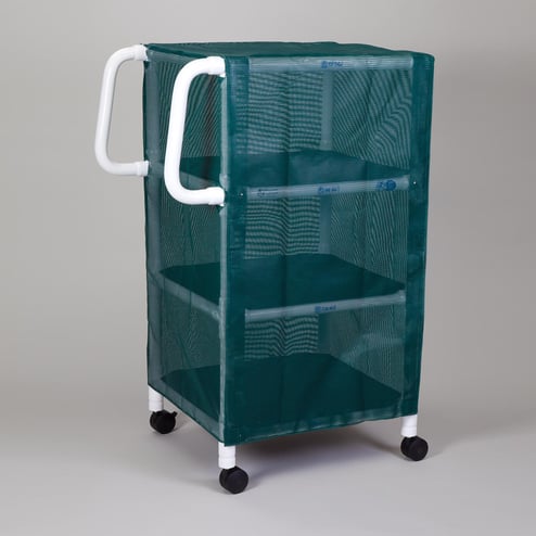 3-Shelf mini-linen cart with mesh or solid vinyl cover 3-Shelf mini-linen cart with mesh or solid vinyl cover