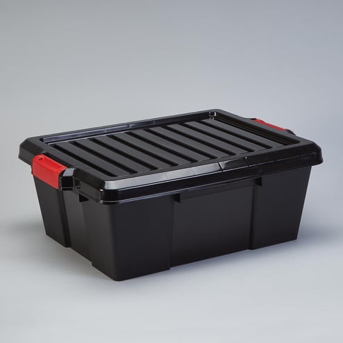 Latch Tote with Lid, Black - 20985K - Health Care Logistics
