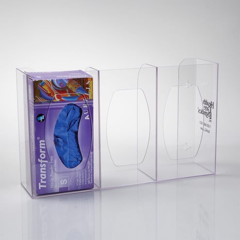 HCL® Glove Box Holder, Clear PETG, Double - 7466-01 - Health Care