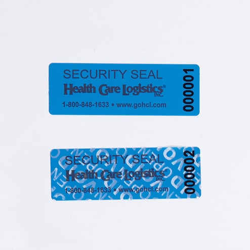 HCL® Tamper-Evident Void Message Seals, Numbered, No Residue, Blue