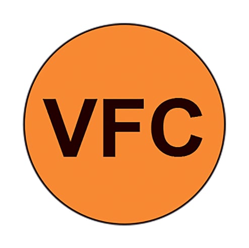 VFC Labels, Orange w/Black Text - 2379 - Health Care Logistics 