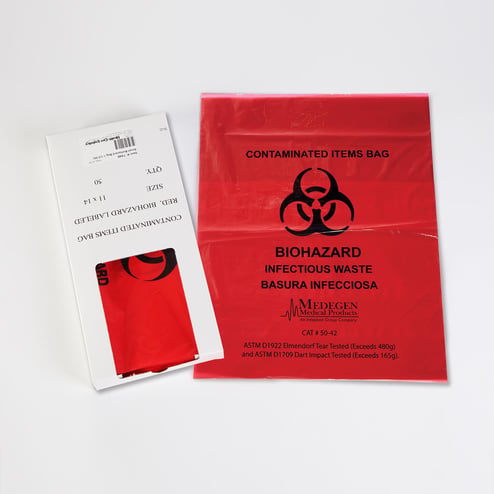 Small Biohazard Bags, 11-1/4 x 14-1/2 - 7446 - Health Care Logistics®