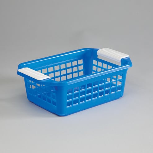 Flip and Stack Storage Basket, 9.5x3x6, Blue - 18324B - Health