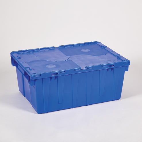 Hinged Lid Transfer Box, Dark Blue - 5532B - Health Care Logistics®