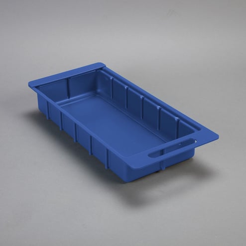 One Third Size Colored Crash Cart Box With Built In Handle, Blue