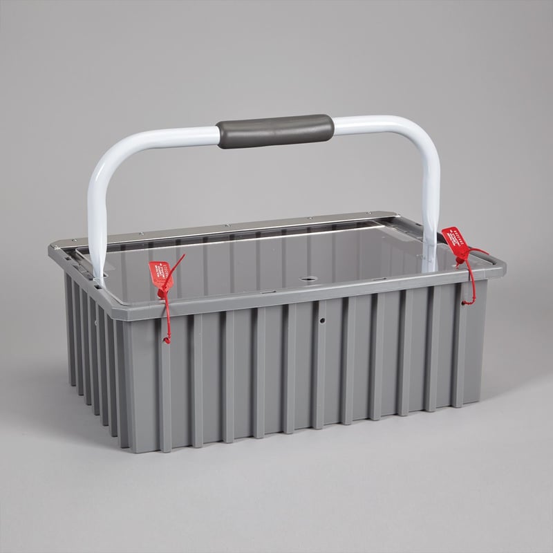 Security Transport Tote with Lid, 16.5x6x11 - 5331 - Health Care